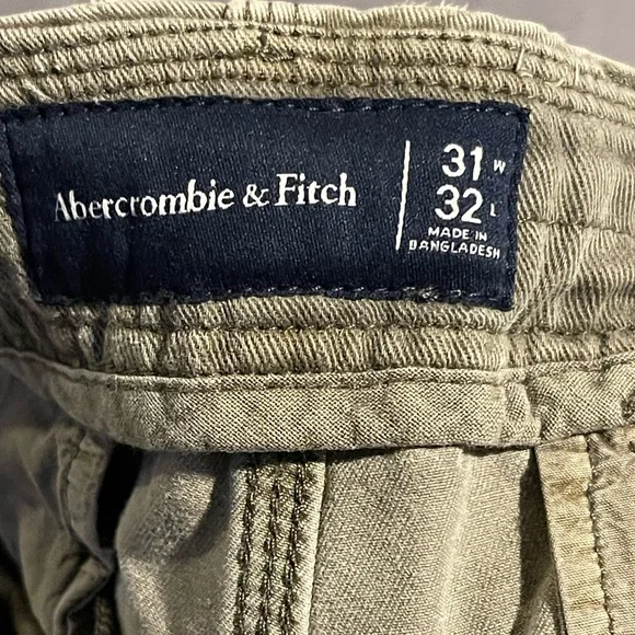 Abercrombie & Fitch drawstring heavy cargo pants mens size‎ 31x32 pre-owned
